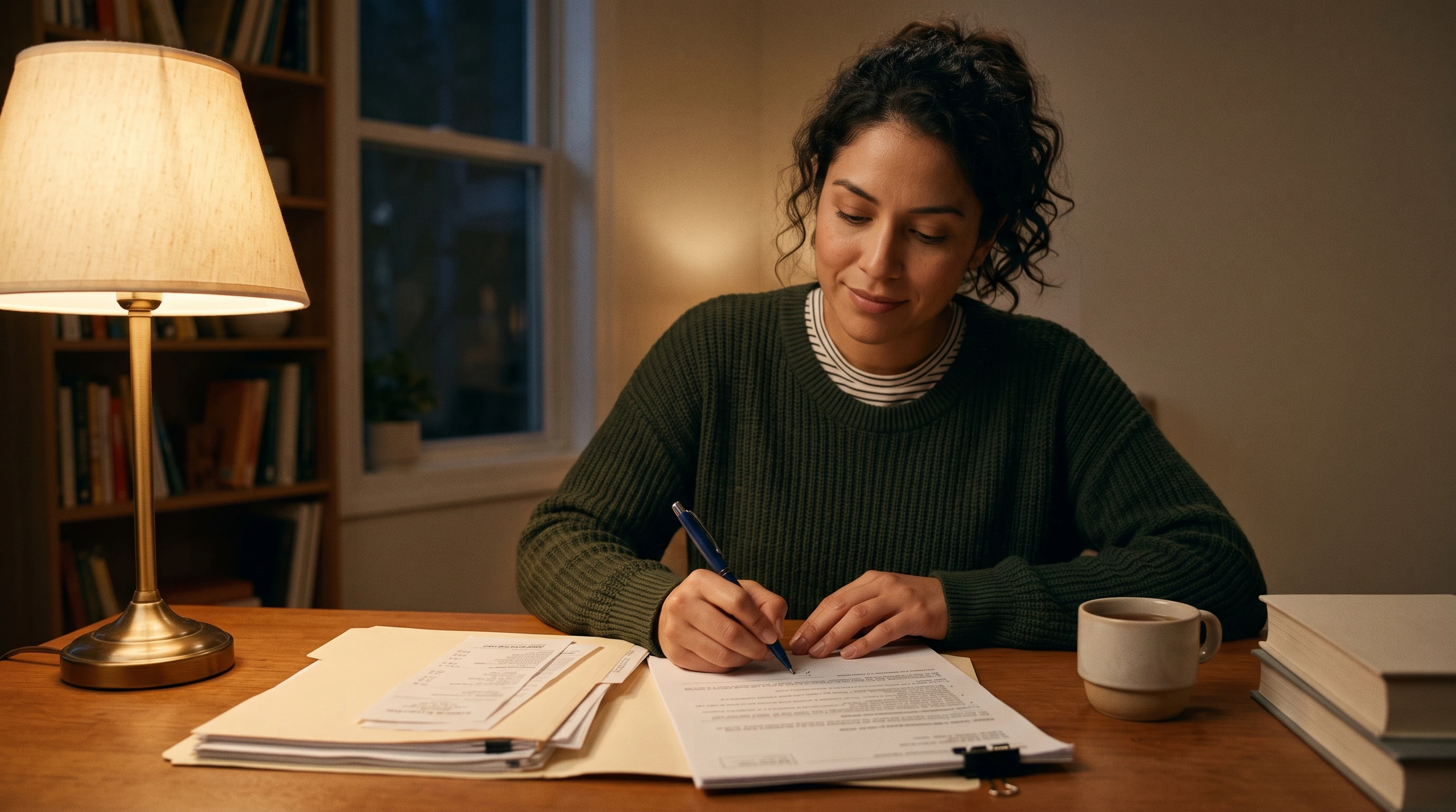 A person at home reviewing paperwork about IRS Audit Rate by Income.