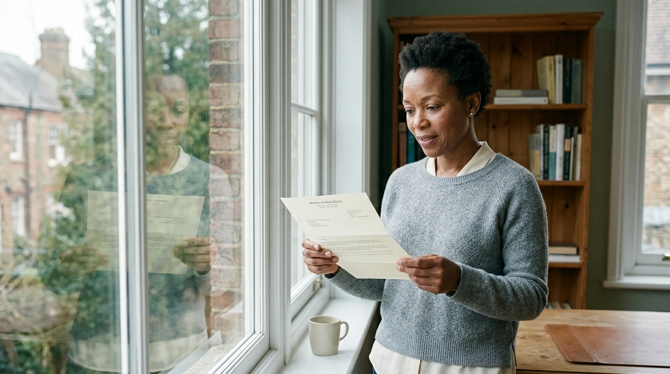 A person reviewing an IRS IRS notice at home.