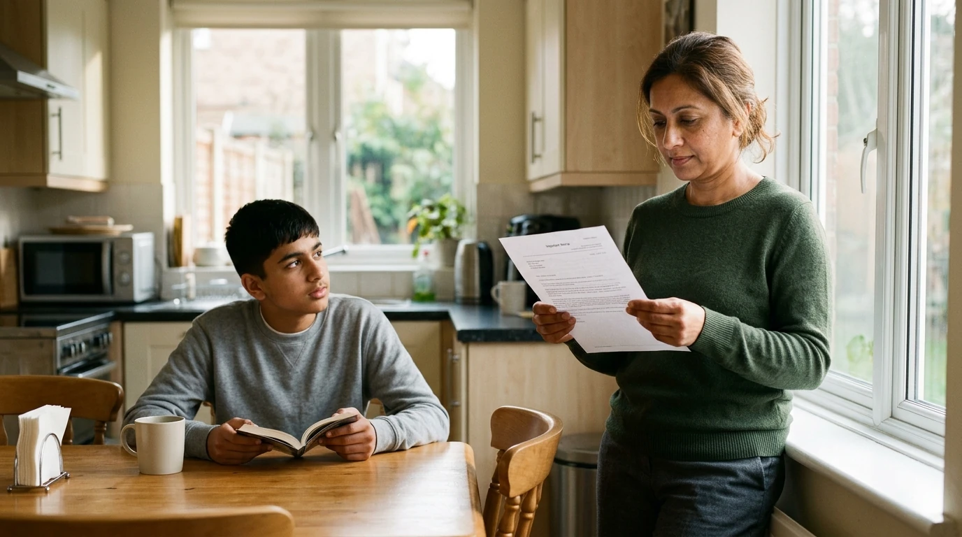 A person reviewing an IRS IRS notice at home.