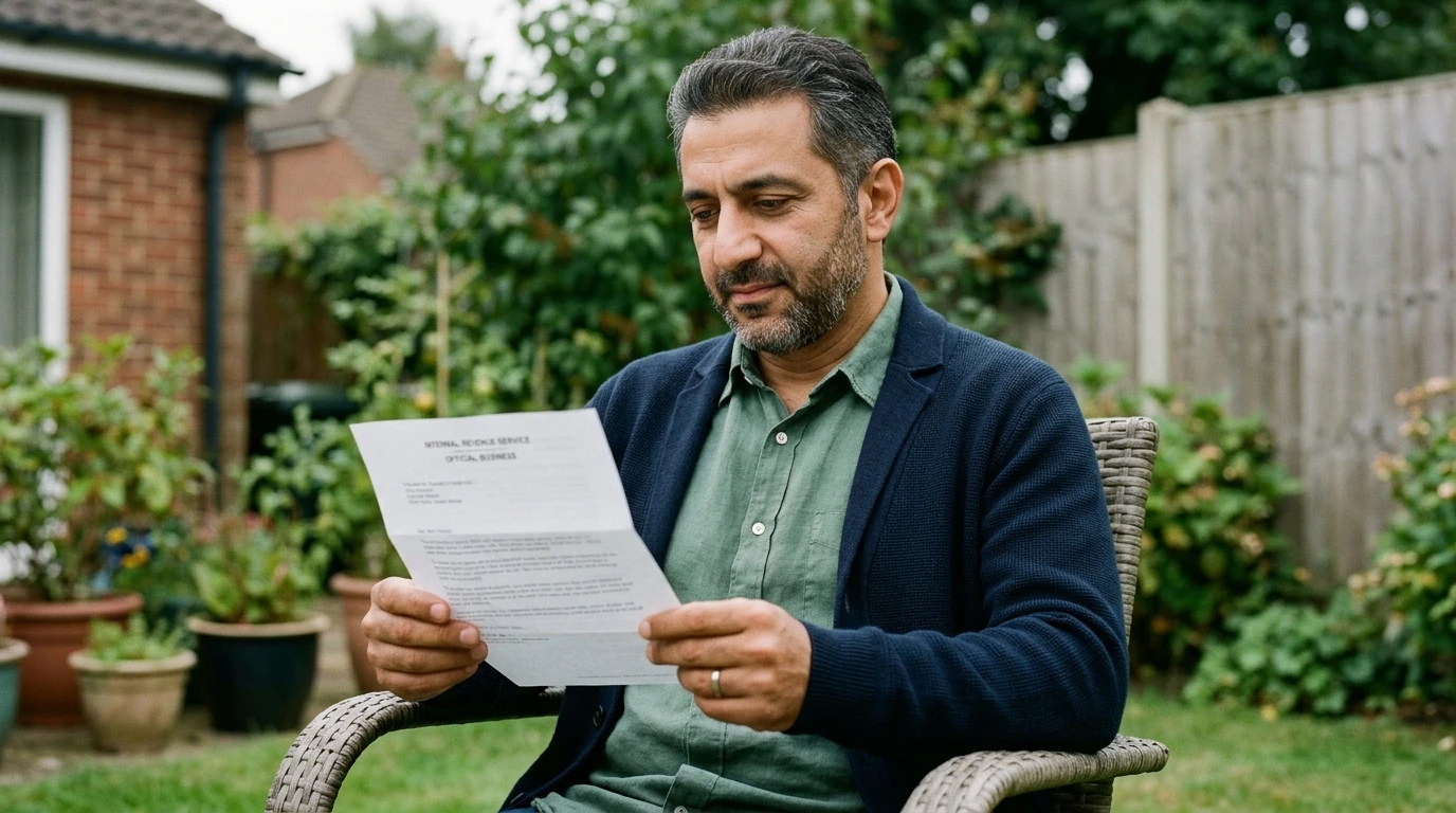A person reviewing an IRS IRS notice at home.