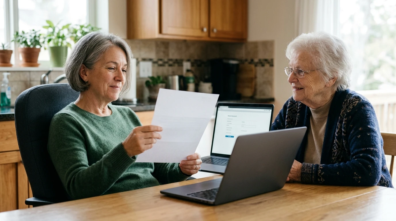 A person reviewing an IRS IRS notice at home.