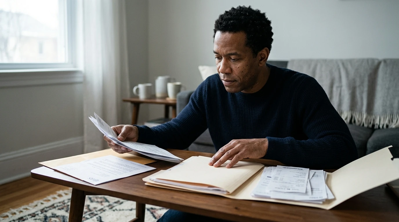A person reviewing an IRS Letter 692 at home.