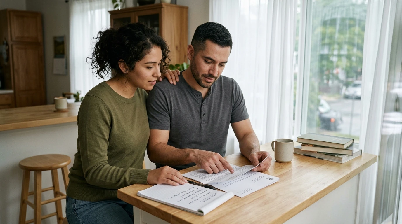 A person reviewing an IRS IRS notice at home.