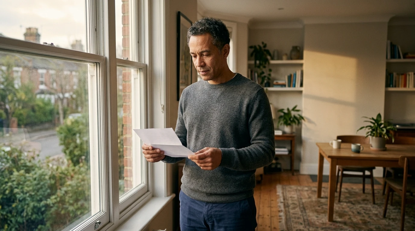 A person reviewing an IRS IRS notice at home.