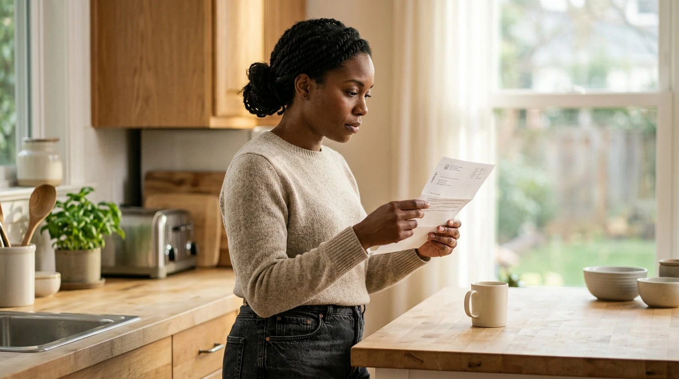 A person reviewing an IRS IRS notice at home.