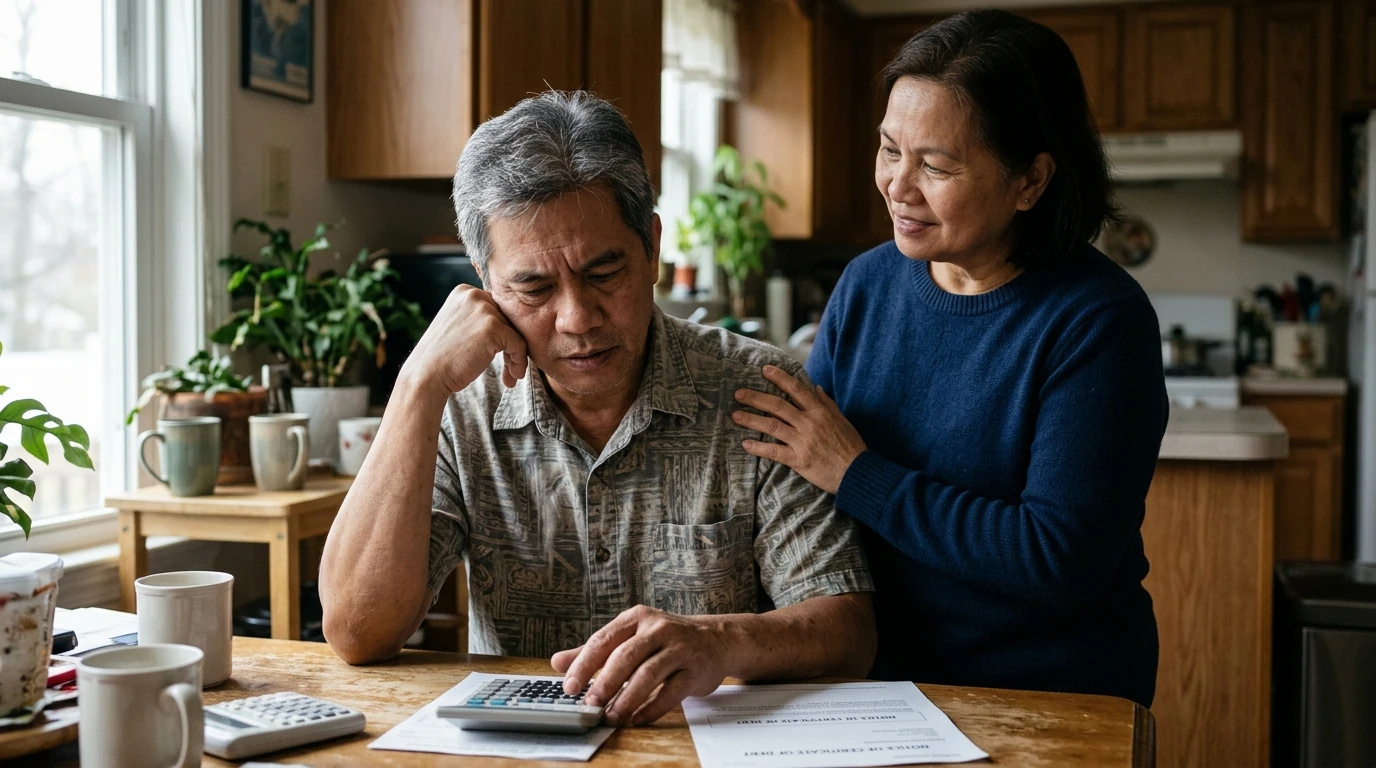 A person reviewing an IRS IRS notice at home.