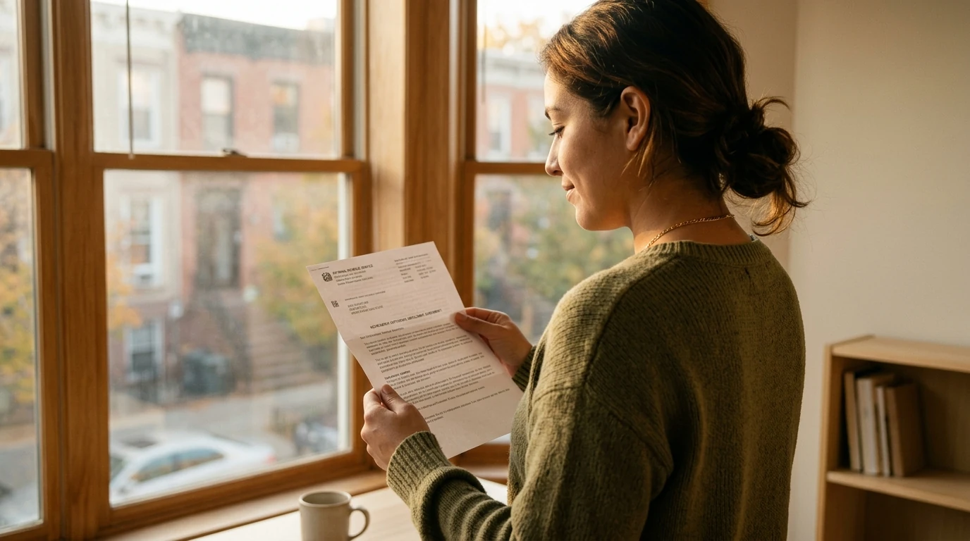 A person reviewing an IRS IRS notice at home.