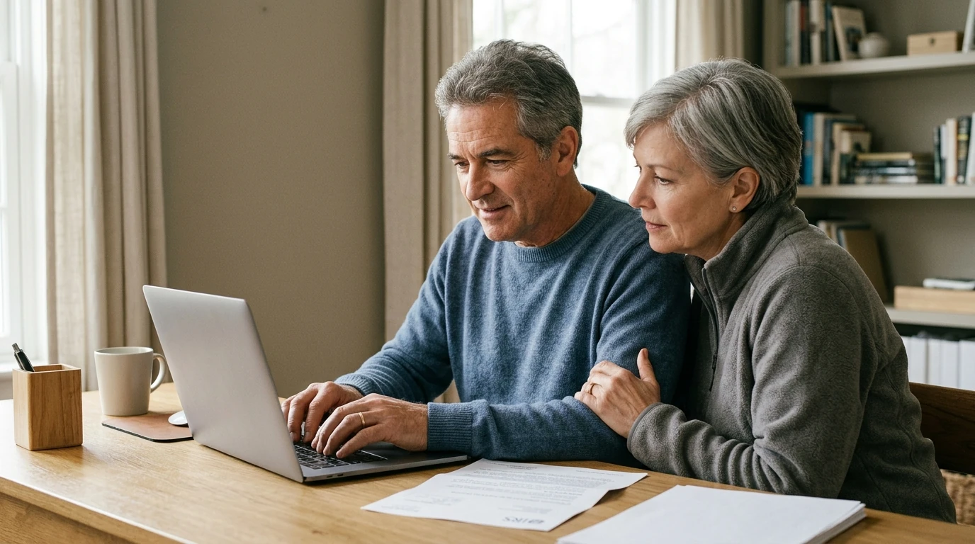 A person reviewing an IRS IRS notice at home.