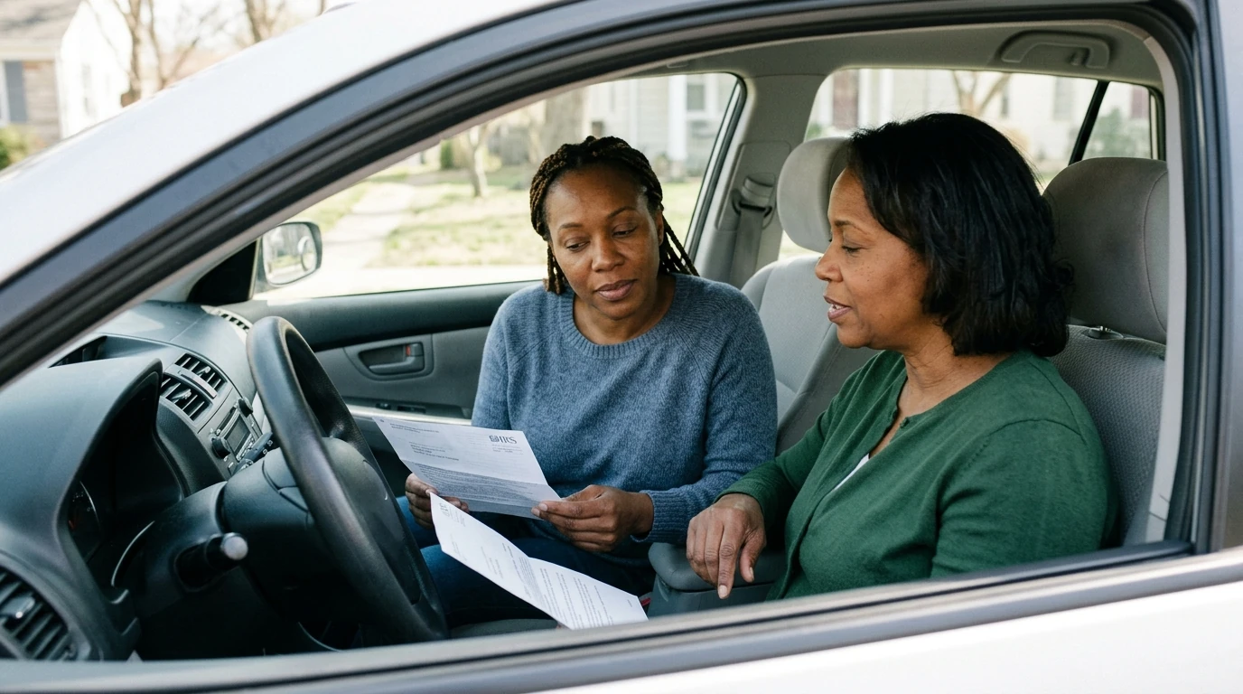 A person reviewing an IRS IRS notice at home.