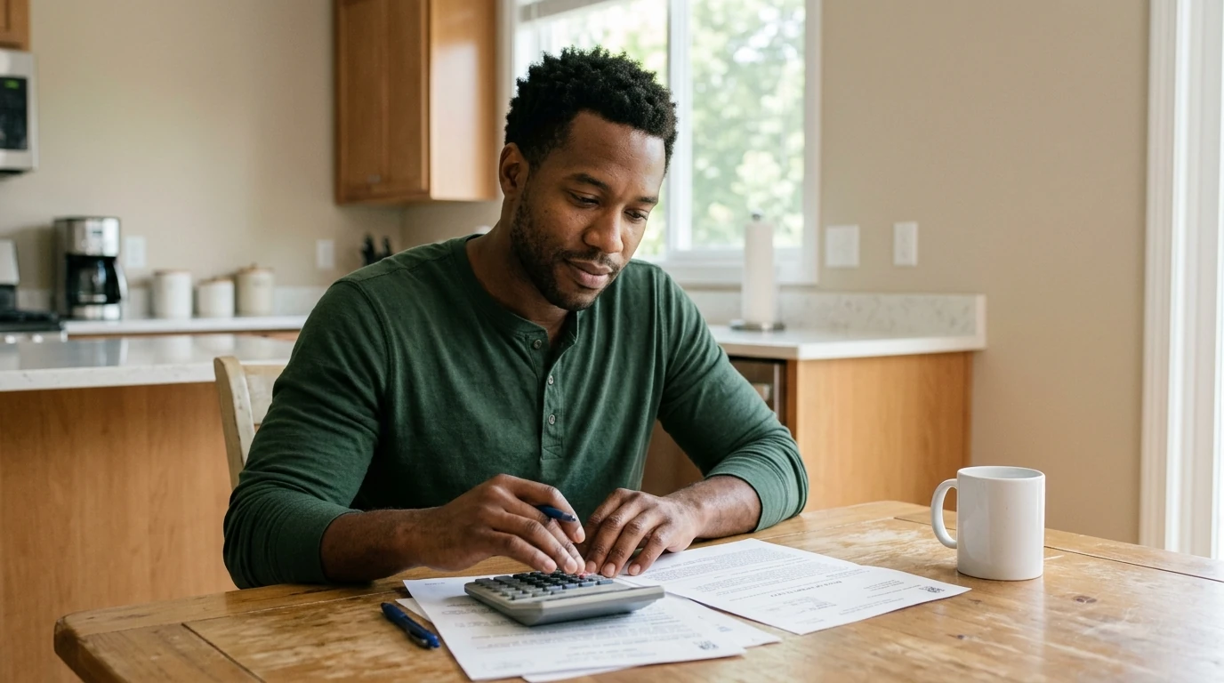 A person reviewing an IRS IRS notice at home.