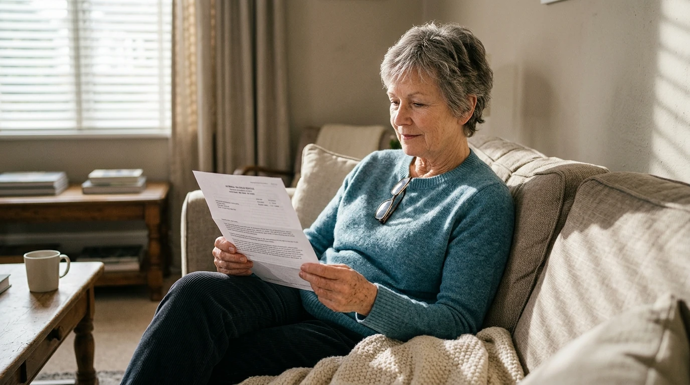 A person reviewing an IRS IRS notice at home.