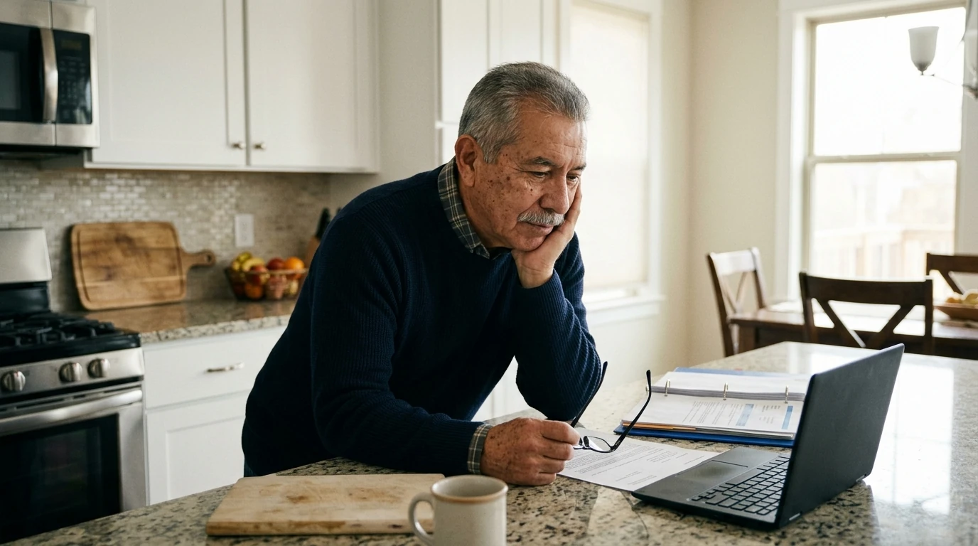 A person reviewing an IRS IRS notice at home.