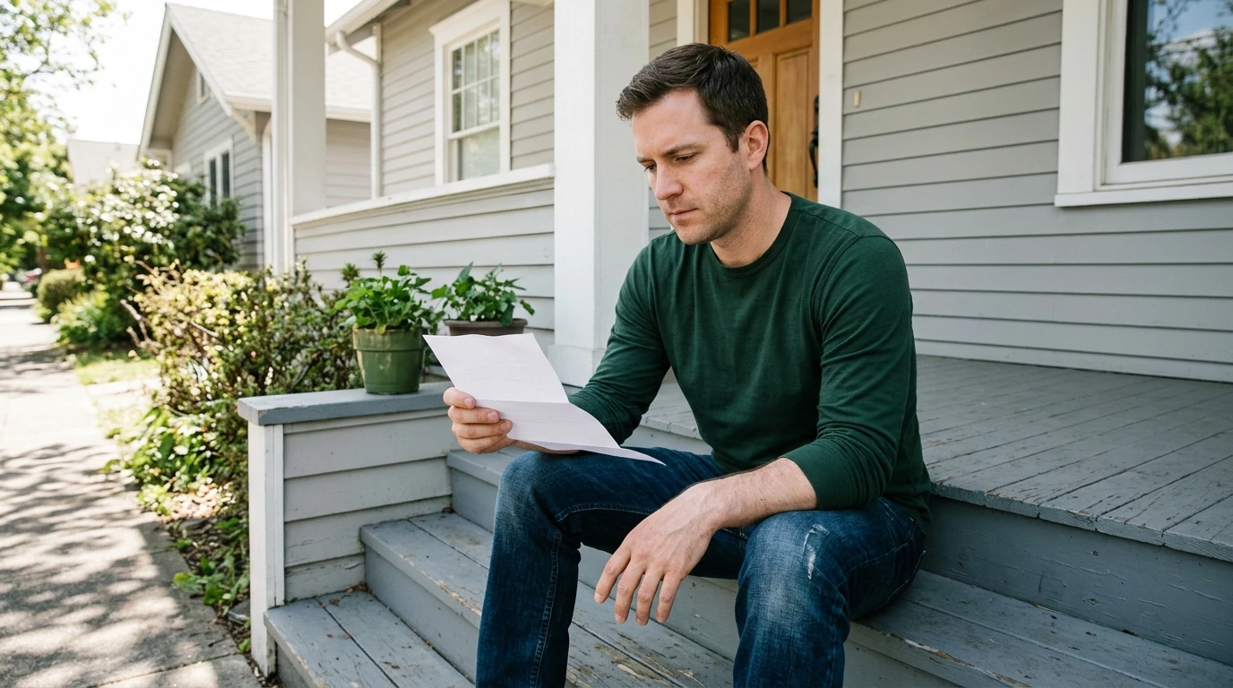 A person reviewing an IRS IRS notice at home.