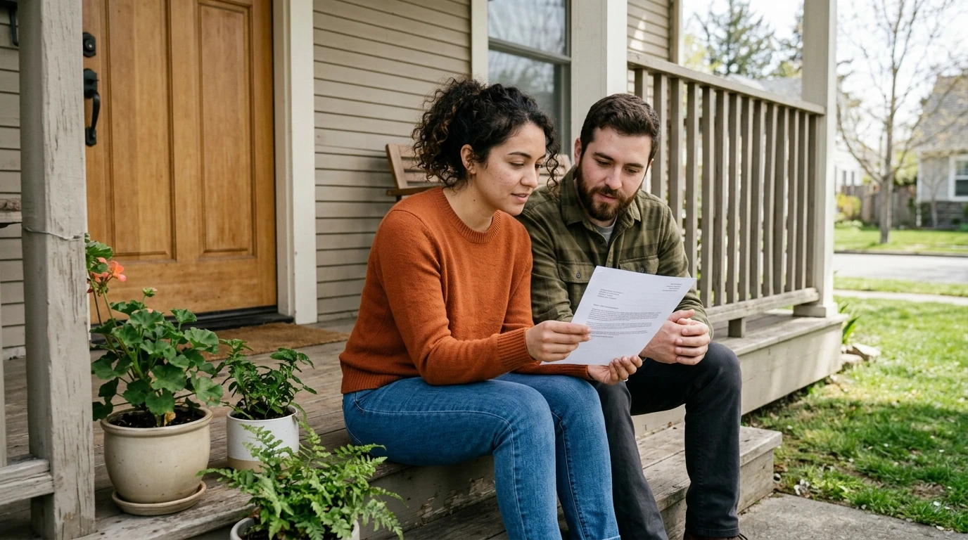 A person reviewing an IRS IRS notice at home.