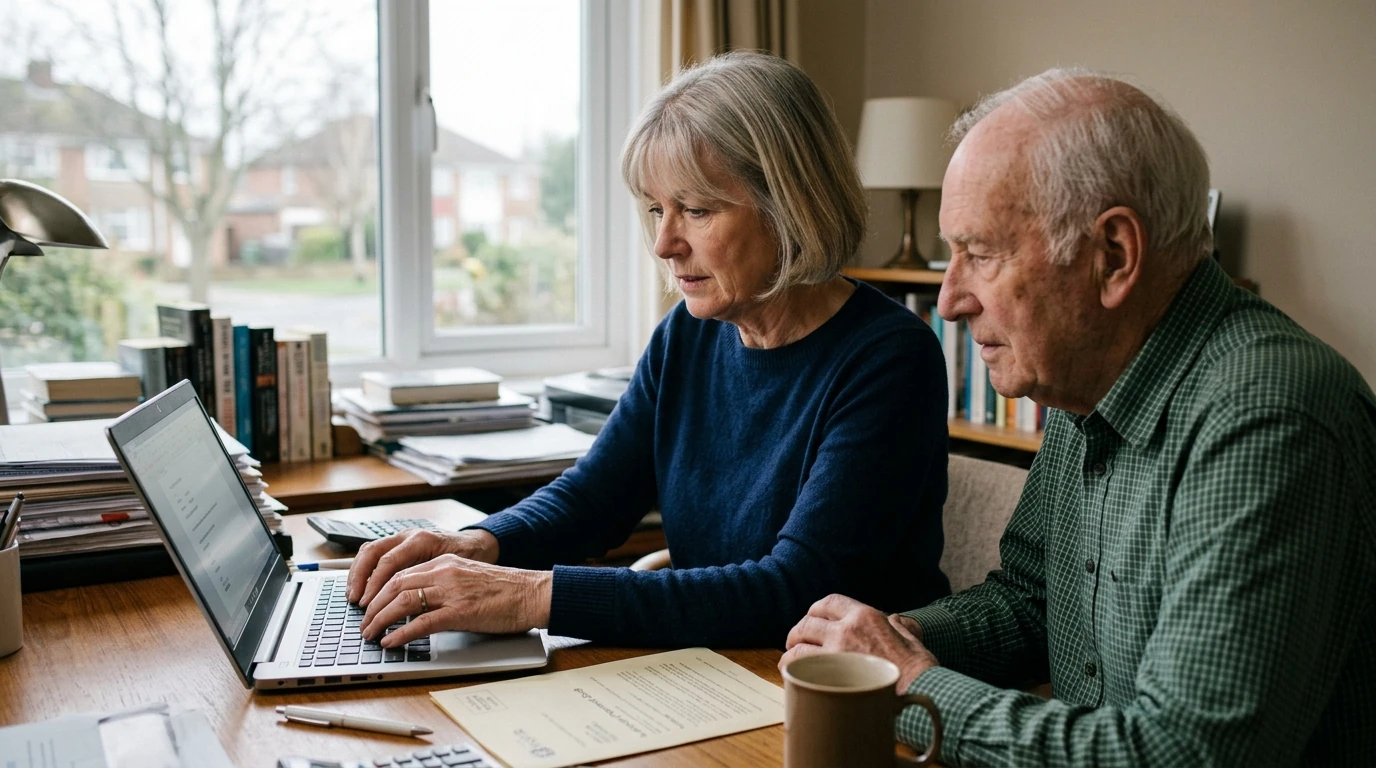 A person reviewing an IRS IRS notice at home.