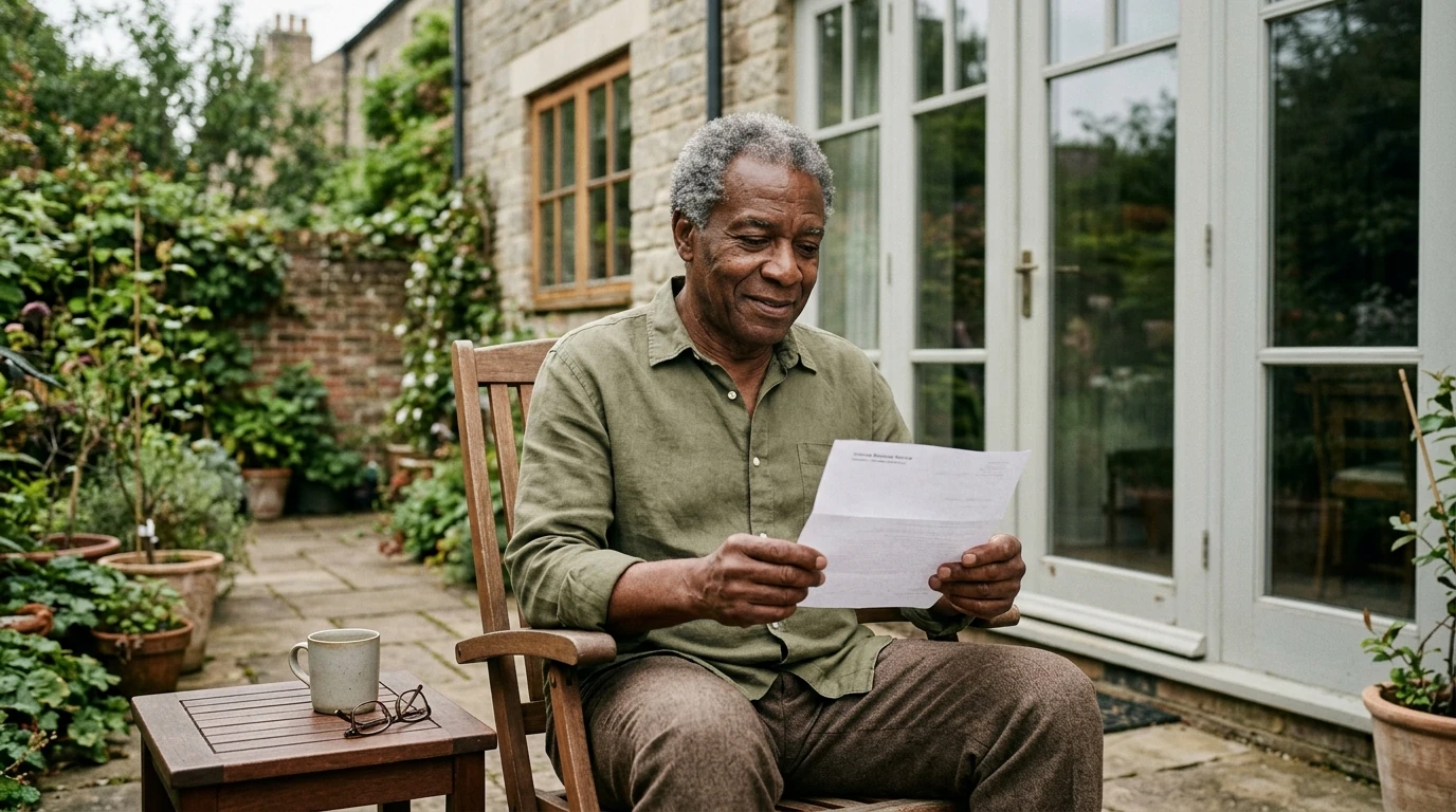 A person reviewing an IRS IRS notice at home.
