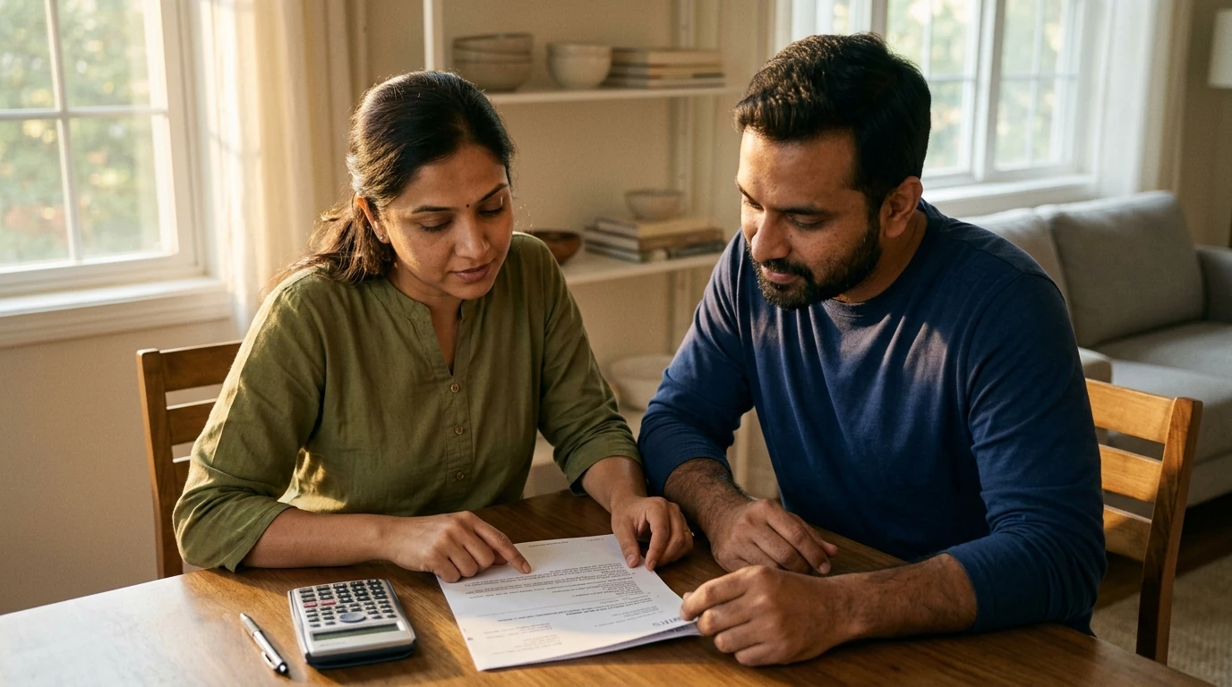 A person reviewing an IRS IRS notice at home.