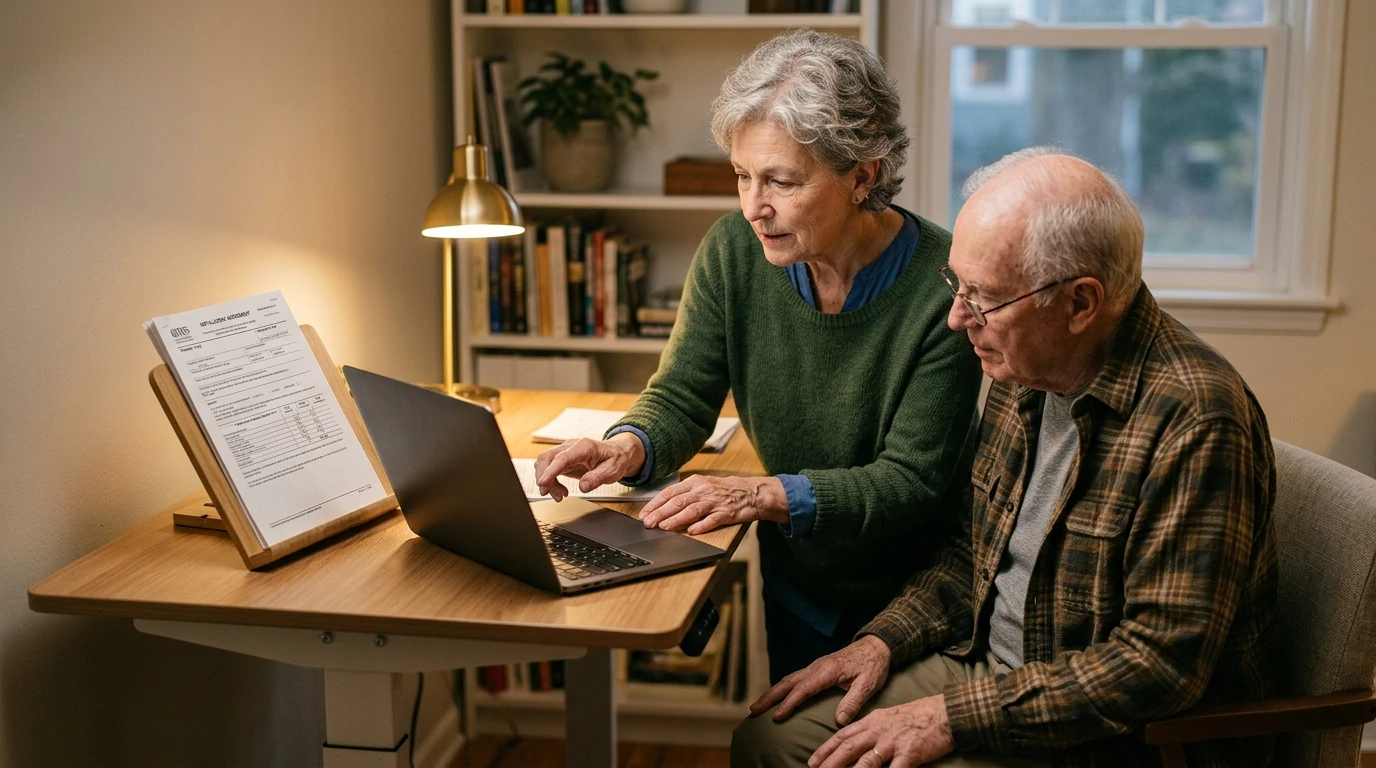 A person reviewing an IRS IRS notice at home.