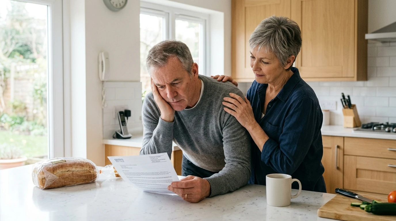 A person reviewing an IRS IRS notice at home.