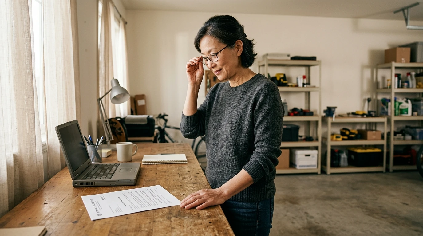 A person reviewing an IRS IRS notice at home.