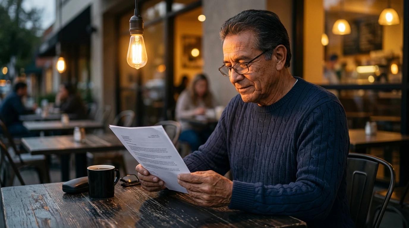 A person reviewing an IRS IRS notice at home.