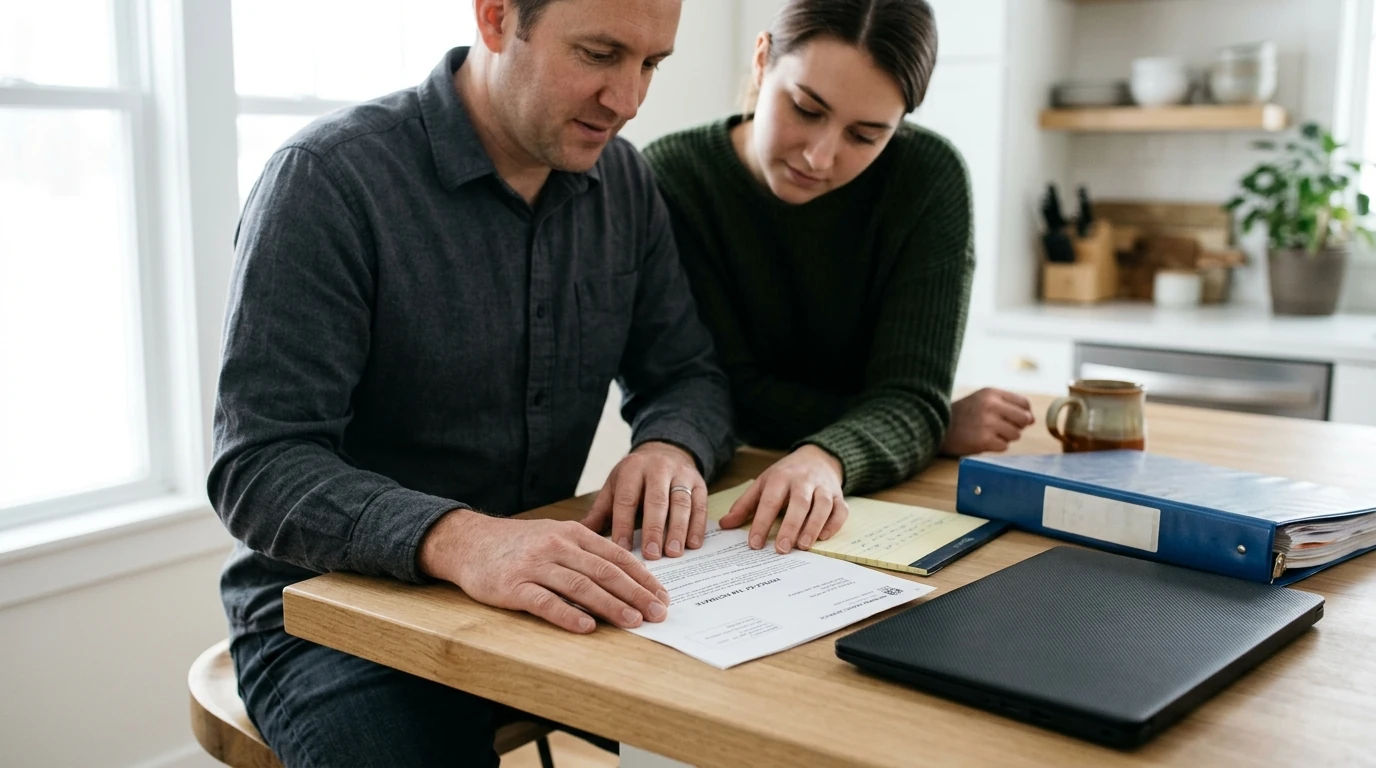 A person reviewing an IRS IRS notice at home.
