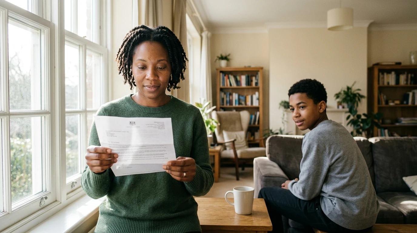A person reviewing an IRS IRS notice at home.