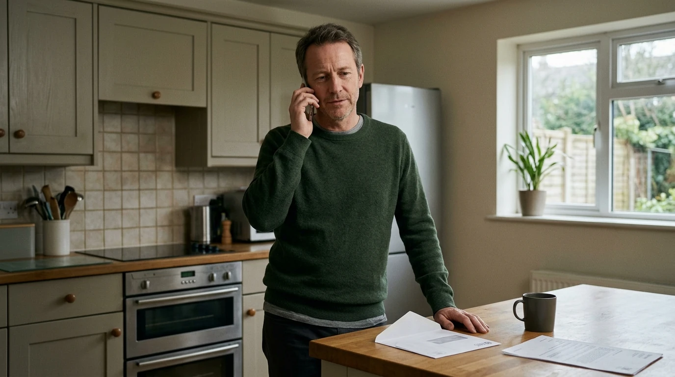 A person reviewing an IRS IRS notice at home.