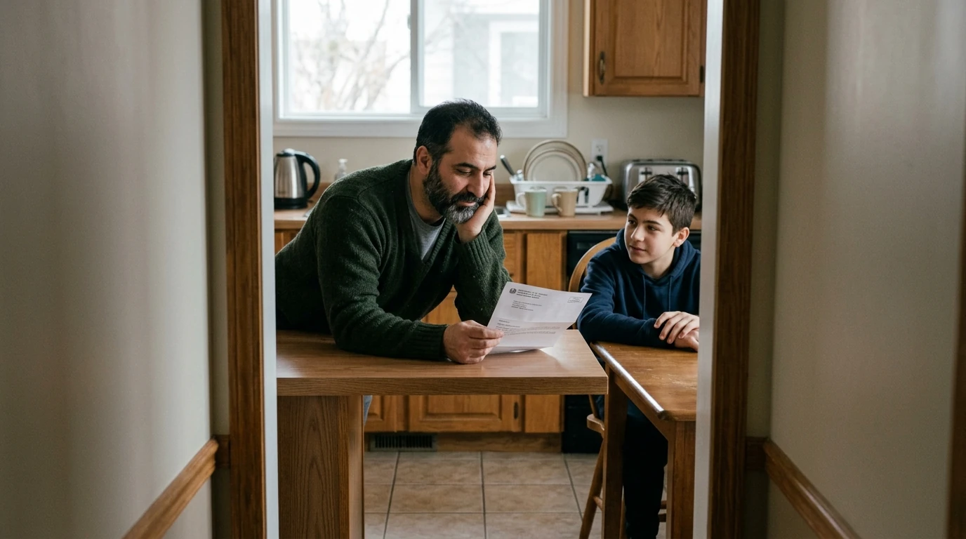 A person reviewing an IRS IRS notice at home.