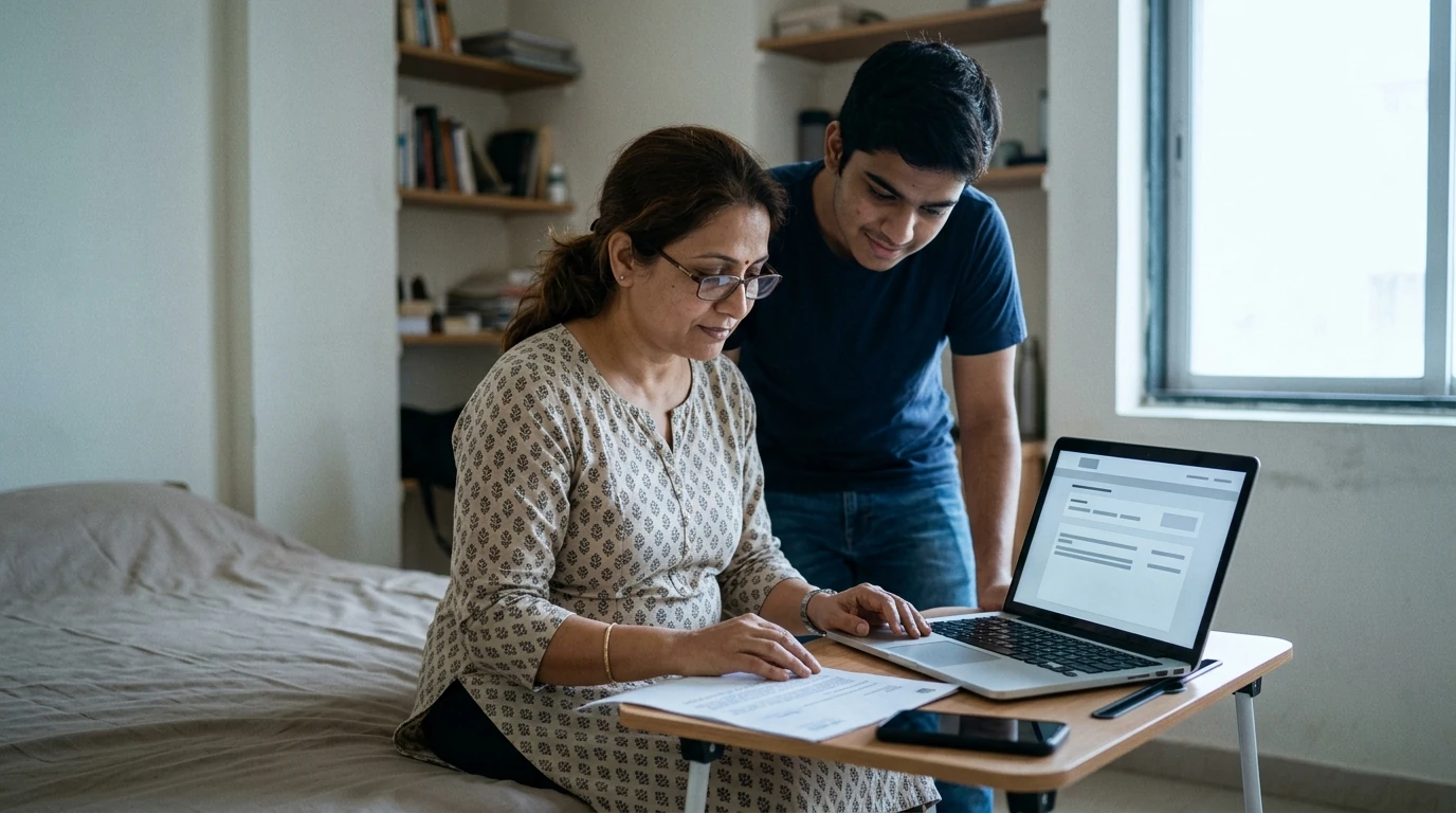 A person reviewing an IRS IRS notice at home.