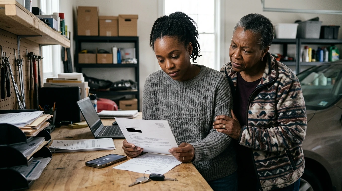 A person reviewing an IRS IRS notice at home.