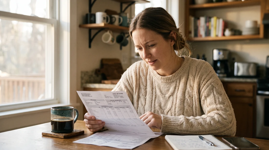 A person at home reviewing paperwork about What Is Imputed Income.
