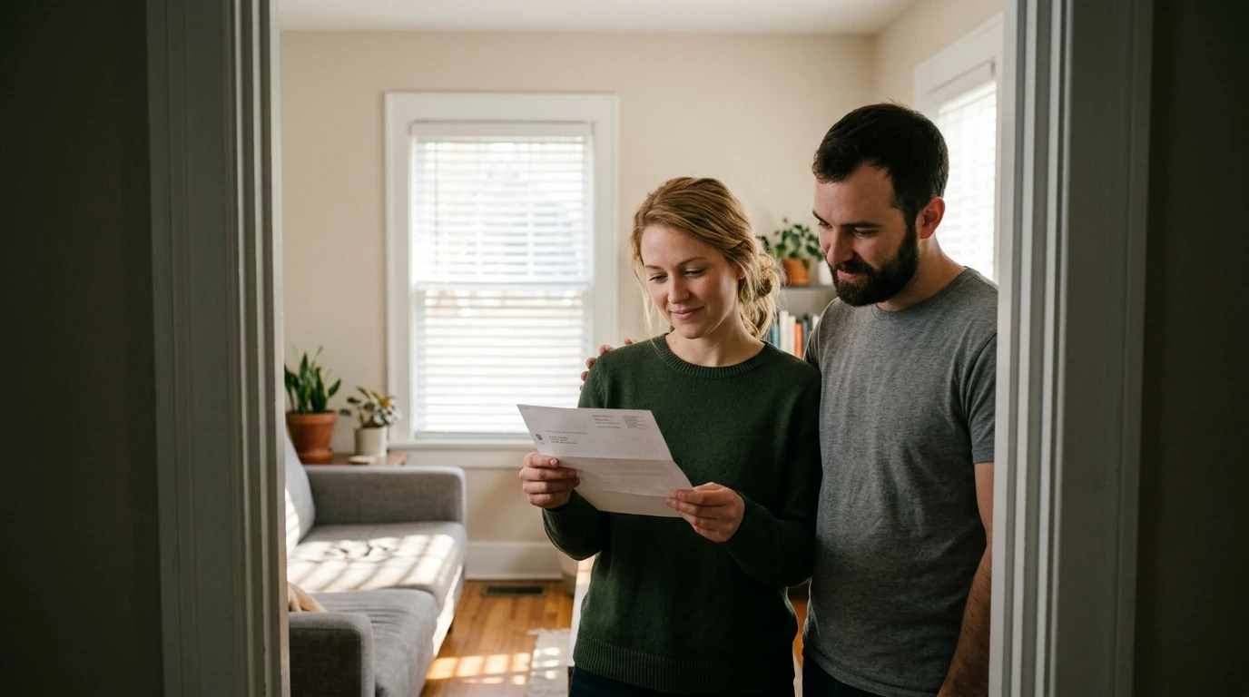 A person reviewing an IRS IRS notice at home.